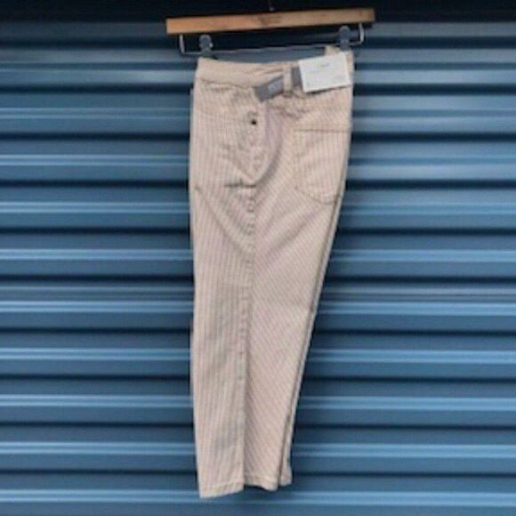 Petite Crop Jeans . Size: 4 Petite . Pinstripe . Shape Fit - Mid Rise Jeans - Picture 1 of 3